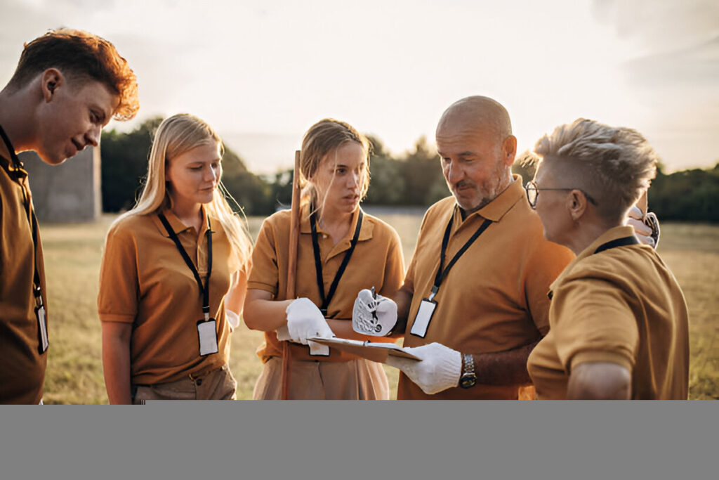 Diverse team of professional staff working at a country club, representing various country club jobs.