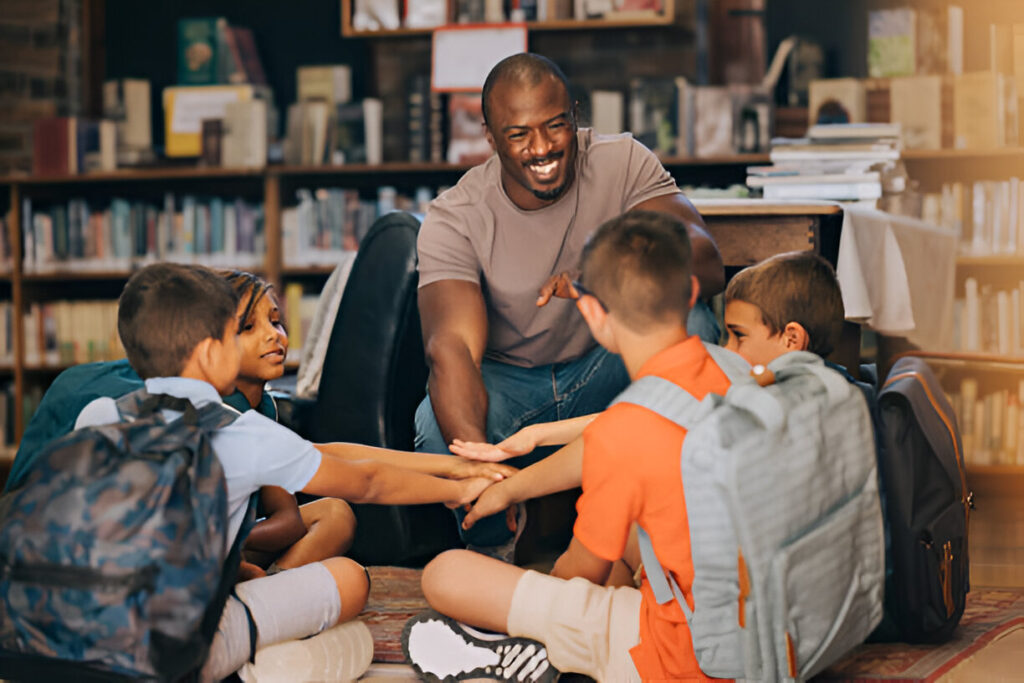 Guidance counselor jobs 2025: Diverse counselor advising students in a modern school office environment