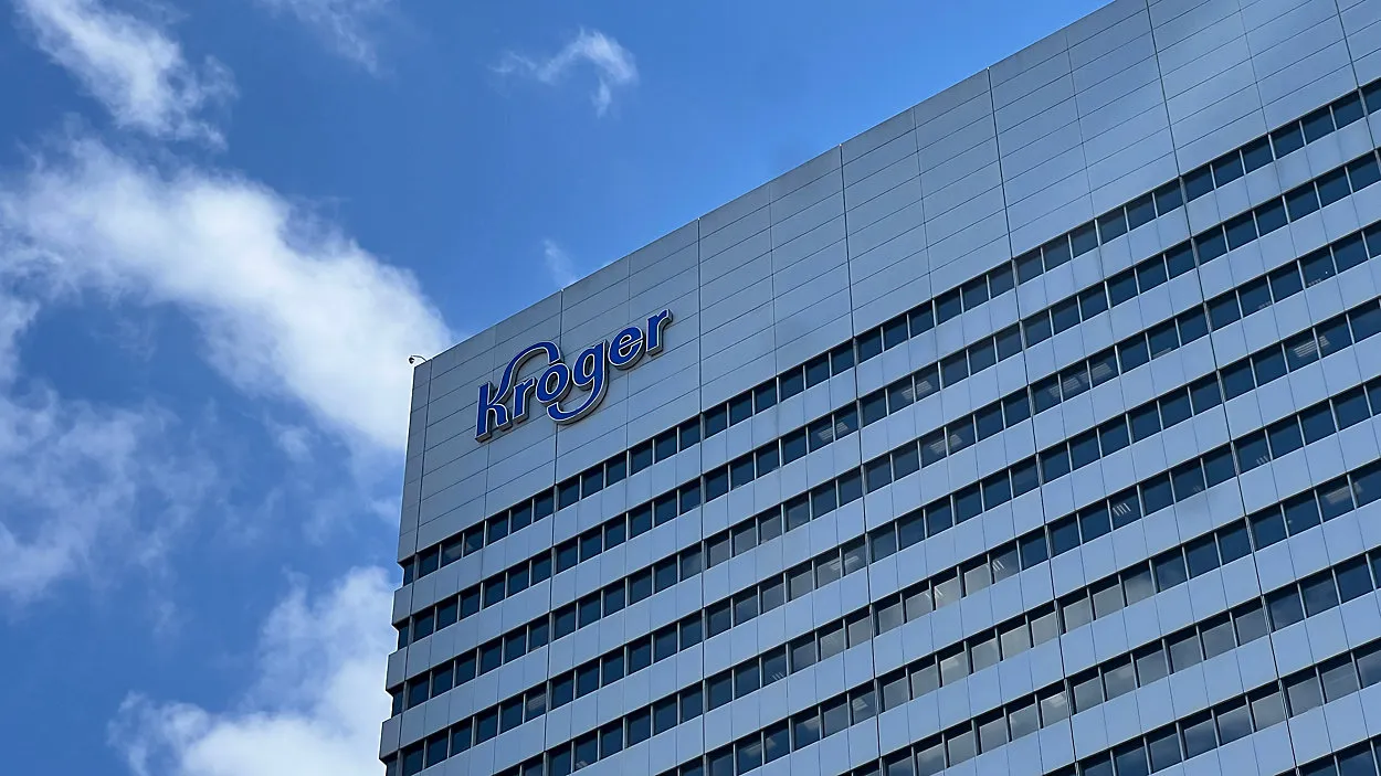 Kroger headquarters building in downtown Cincinnati, site of recent job cuts.